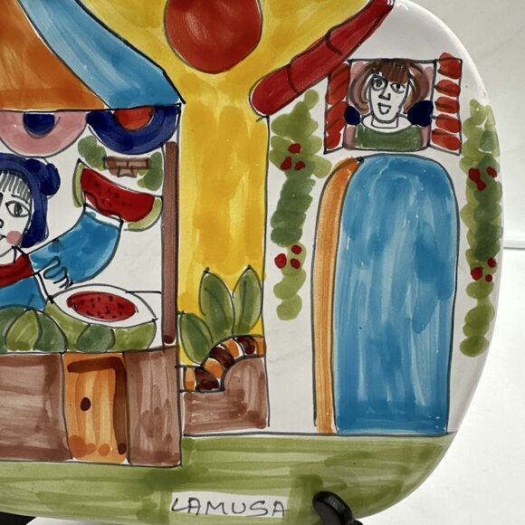 Vintage LaMusa Mercato Trivet Hot Plate Watermelon Fruit 9.5x7.5” - Picture 3 of 5